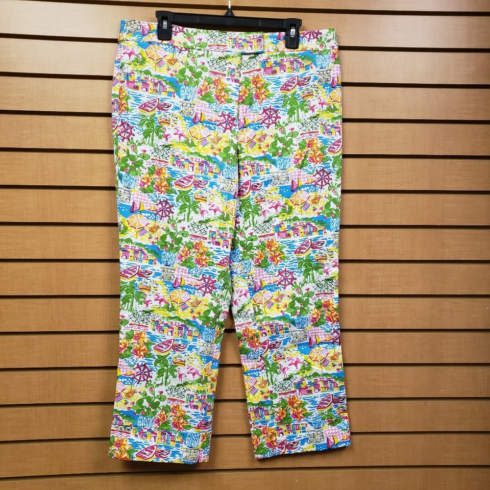 Raphael Capri Pants Size 14 Colorful NWT